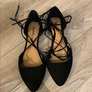Qupid tie up flats